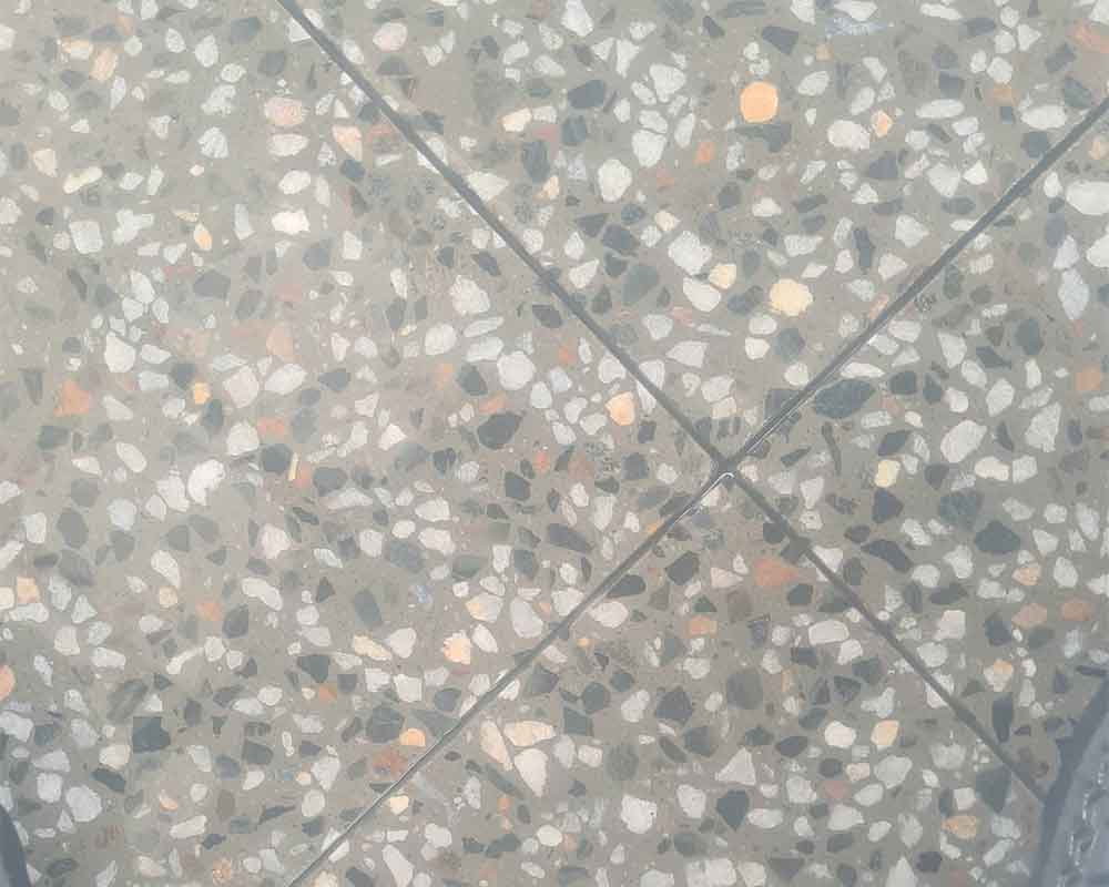 Polished concrete living area
